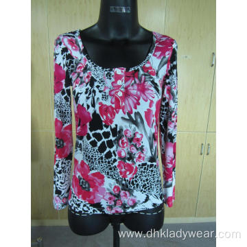 Nice Quality Knit Round Neck Print Tshirt